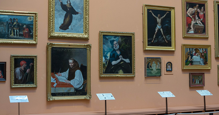 collection of paintings on display inside The Bowes Museum gallery